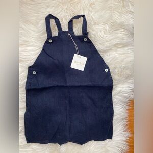 Kids Navy Blue Linen One-Piece Bodysuit